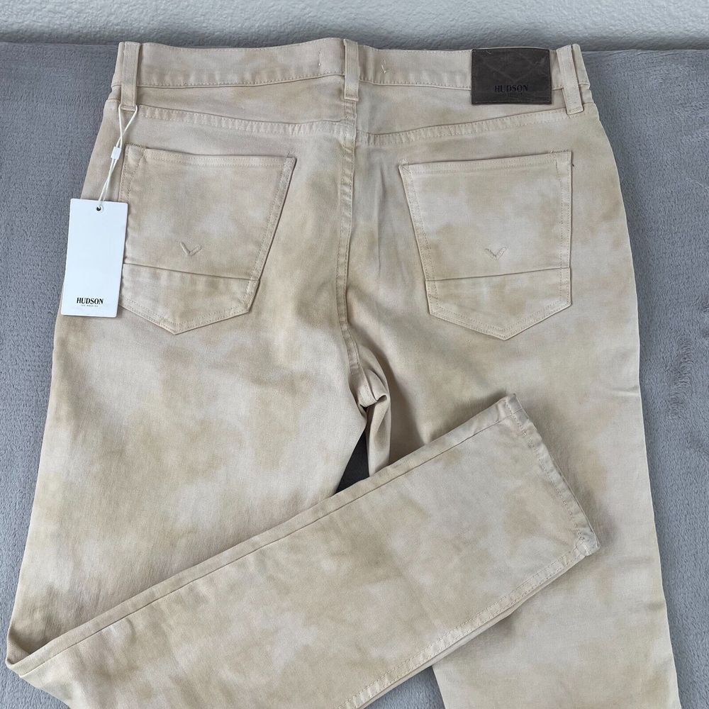 HUDSON Jeans Men 34x32 Sand Fatigue Tie-Dye Zack Skinny Premium NWT $255